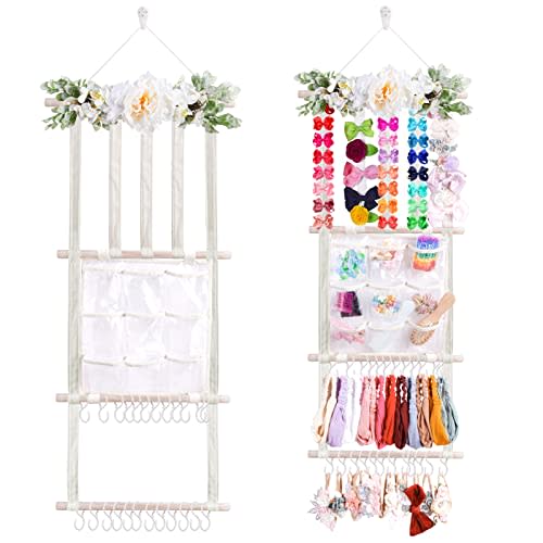 OOSAKU Headbands Holder for Girls Baby Hair Accessories Organizer Storage Wall Hanging Decor for Toddler Girls Room Wall Door Closet Hair Bows Organizer