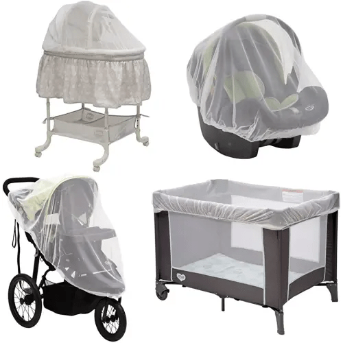 Baby Mosquito and Bug Nets for Strollers & Joggers, Pack n' Plays, Infant Car Seats & Bassinets. 2-Pack. Breathable with Elastic for Easy fit