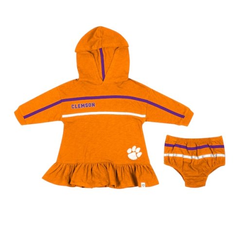 Clemson Tigers Colosseum Girls Infant Winifred Hoodie Dress & Bloomer Set - Orange