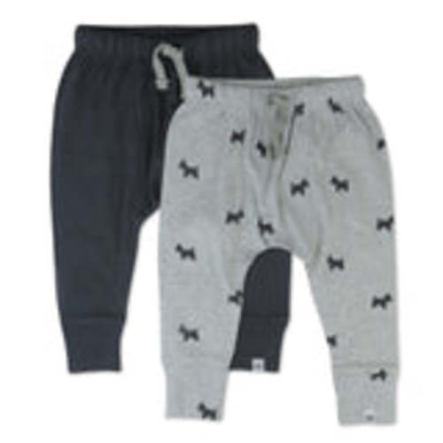 2-Pack Organic Cotton Honest Pants - Color Grey Scotty Dog - Size NB