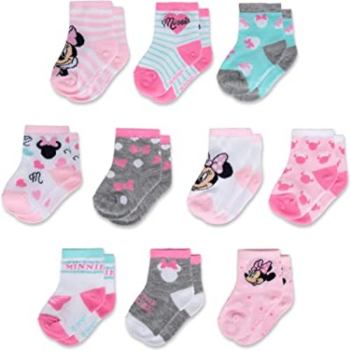 ABG Accessories Baby Girls & Boys Minnie Mickey Mouse 10-pack Infant Sock