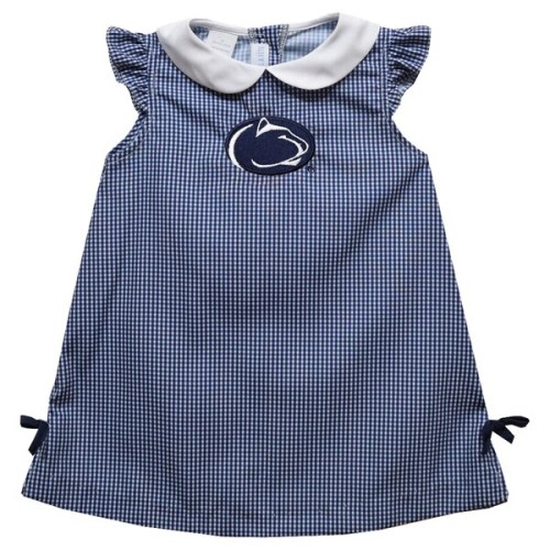 Penn State Nittany Lions Vive La Fete Infant Girls Mini Check Pattern A-Line Dress - Navy