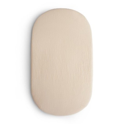 Mushie Extra Soft Muslin Bassinet Crib Sheet, Color: Fog