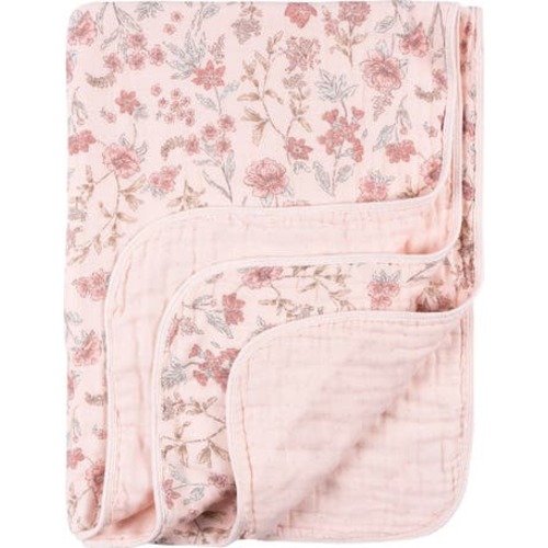 8Ply Muslin Blanket Pink Floral