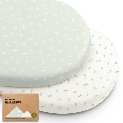 2-Pack Isla Fitted Bassinet Sheets - Herb / 33 x 17
