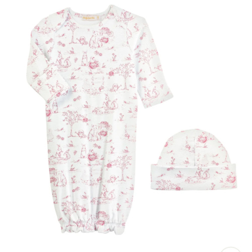Baby Girl Printed Gown & Hat Set | Posh Tots Children's Boutique