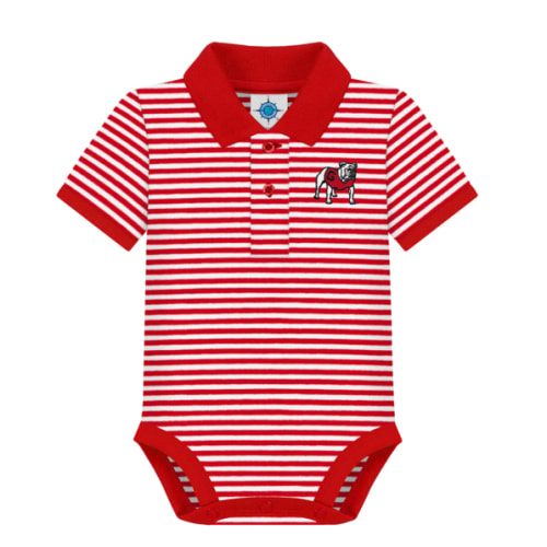 INFANT GEORGIA one piece three snap striped polo - red – The Red Zone- Athens, GA