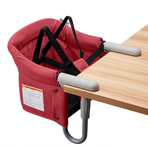 Hook On Chair, VEEYOO Clip On High Chair Folding Fast Table Chair with Storage Bag, Portable Baby Feeding Seat Attach to Table for Home and Travel