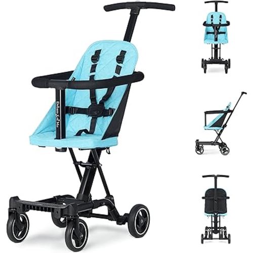 Lightweight and Compact Coast Rider Stroller with One Hand Easy Fold, Adjustable Handles and Soft Ride Wheels, Sky Blue