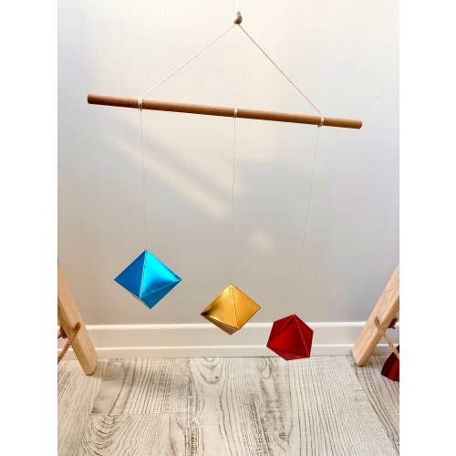 Montessori Octahedron Mobile, Baby Gift, Newborn Montessori, Educational Toy