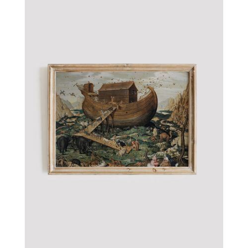 Noah's Ark Vintage Art Print: Christian Nursery Decor Digital Download