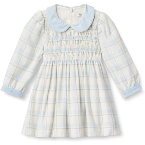 Amazon Essentials x Sofia Grainge Toddler and Baby Girls' Long Sleeve Flannel Dress