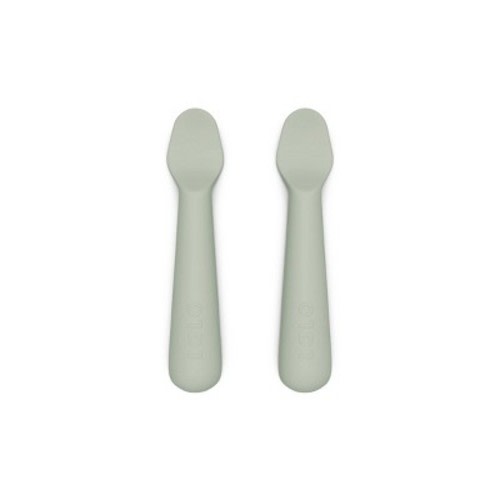 Lalo 2pk Silicone Baby Spoons - Sage