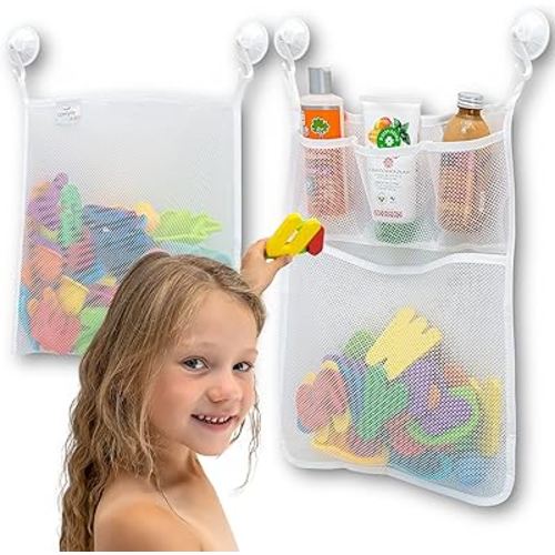 2x Mesh Bath Toy Organizer for Bathtub
