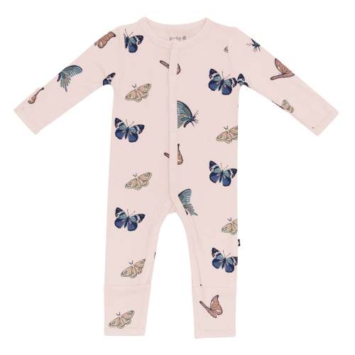 Button Romper in Blush Butterfly