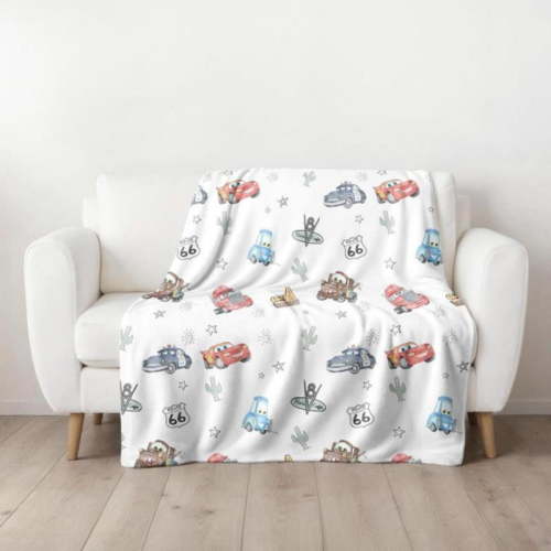 Soft Funny Throw Blanket Route 66 Cars Velveteen Plush Blanket,Lightning Mcqueen Blanket,Nursery Warm Nap Blankets Home Bedroom Decor