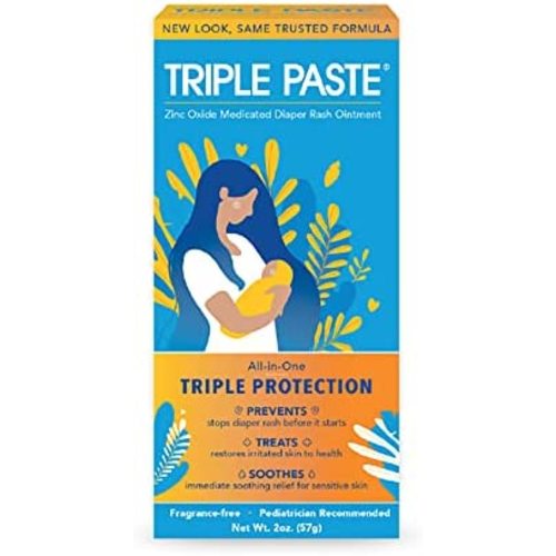 Triple Paste Diaper Rash Cream, Hypoallergenic Medicated Ointment for Babies, 2 oz, Multi, (SU-001) (Packaging May Vary)