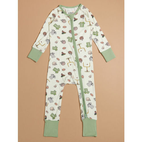 Tiny Touchdown Sleeper in Grey | Tullabee