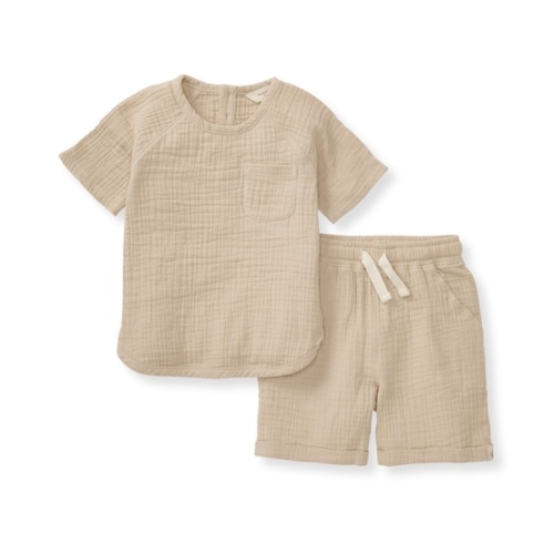 Mommy & Me Matching Crinkle Muslin Baby Boy Set