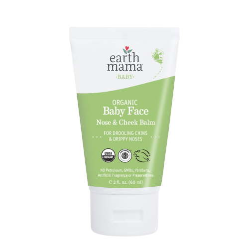 Earth Mama Organic Baby Face Nose & Cheek Balm, Baby Face Lotion for Dry Skin, 2 fl oz