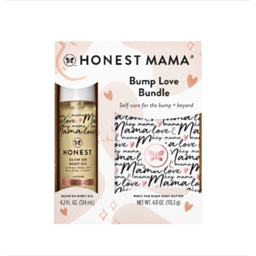 The Honest Company, Honest Mama Body Butter + Body Oil Bump Love Bundle, Unscented, 8.2 oz.