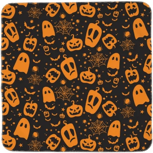 Halloween Pumpkin Bat Newborn Swaddle Blanket Soft & Cozy Goth Receiving Baby Blankets Swaddle Wrap for Boys and Girls