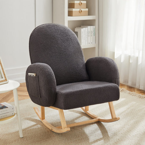 Isabelle & Max™ Antoin 28.8" W Rocking Chair with Side Pocket and Solid Wood Leg & Reviews | Wayfair