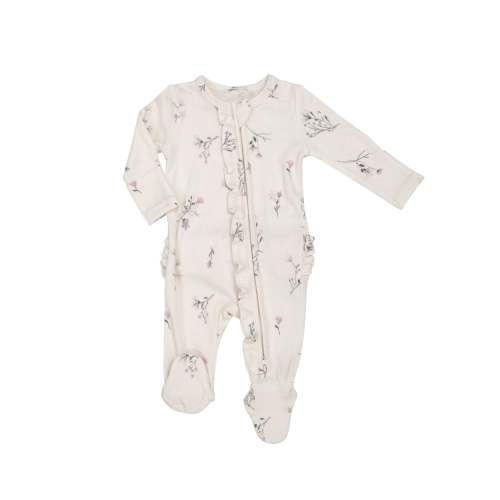 2 Way Ruffle Zipper Footie - Wispy Floral
