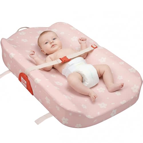 Tiny Marvels Baby Changing Pad with Cover, Waterproof Diaper Changing Pad with Non-Slip Base, Soft Contoured Changing Pad for Dresser, Nursery & Travel