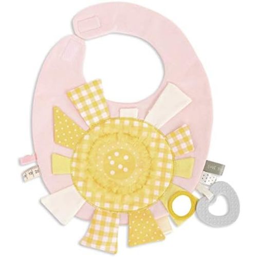 DEMDACO Mommy & Me 11.5 x 10 Inch Textured Fabric, Tactile, Teething Ring, Feeding, Activity Bib