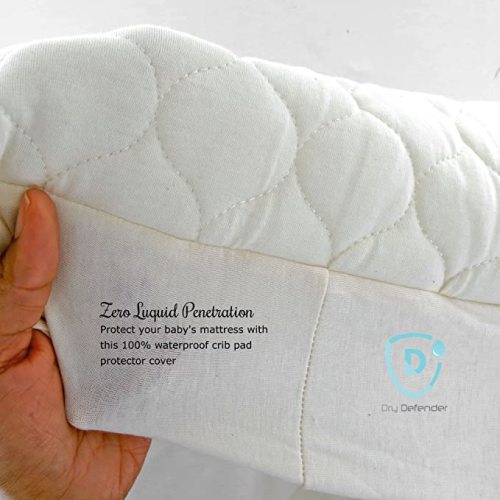 Organic, Waterproof Natural Quilted Fitted Portable/Mini Crib Pad Cover - Portable Crib Pad