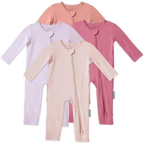 Baby Long Sleeve Romper Jumpsuit, Premium Soft Rayon One Piece Pajamas Boy Girl 2-Way Zipper Coverall Sleeper