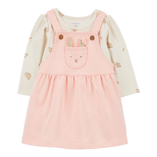 Baby 2-Piece Long-Sleeve Bodysuit & Jumper Set - Style,Pink/Ivory