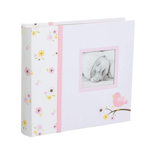 Bird Photo Album, Memory Keepsake Babybook, Gender-Neutral Baby Accessory for New and Expecting Parents, Pink