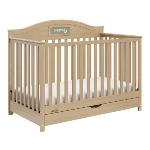 Graco Story Customizable 5-in-1 Convertible Crib with Drawer Driftwood