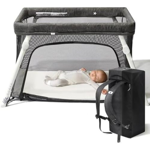 Guava Lotus Travel Crib with Lightweight Backpack Design | Baby Travel Bed