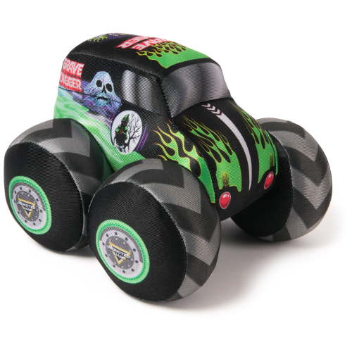 Monster Jam Grave Digger Plush Truck with Sound Effects, Plush Toy for Ages 3 and Up, 7”