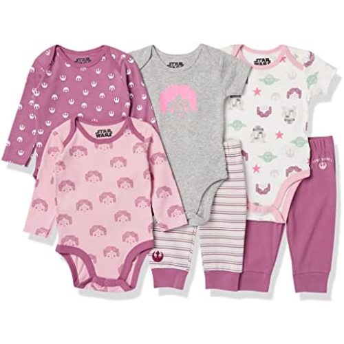 Amazon Essentials Disney | Marvel | Star Wars Unisex Babies' 6-Piece Outfit Set, Pack of 6