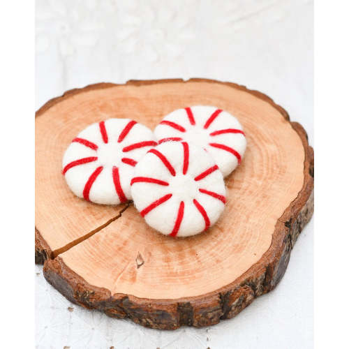 Felt Peppermint Candy Lollies (Red and White) - Set of 3