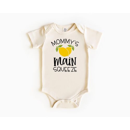 Mommy's Main Squeeze Baby Bodysuit, Retro Toddler T-Shirt, Summer Lemon Natural Newborn Gift, Lemon Design Baby Bodysuit
