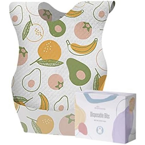 SUNVENO Disposable Bibs, Baby Disposable Bib Leak-proof Liner & Reusable Fastener