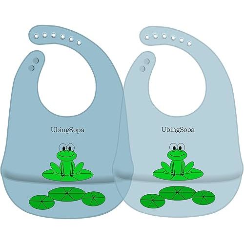 Silicone Baby Bibs – Adjustable, Soft, Waterproof & Durable, with Large Food-Catching Pocket, Feeding-Friendly