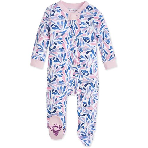 Burt's Bees Baby baby-girls Sleep and Play Pajamas, 100% Organic Cotton One-piece Romper Jumpsuit Zip Front Pjs