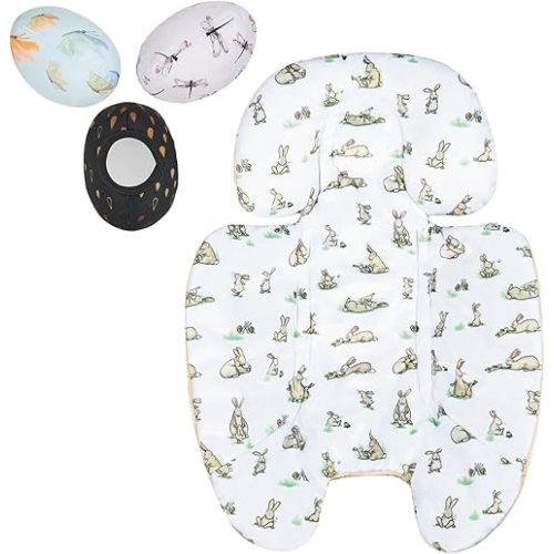 Mamaroo Newborn Insert and 3Pcs Mamaroo Replacement Toy Balls, Breathable Reversible Mamaroo Infant Insert Compatible with 4moms Mamaroo Baby Swing & RockaRoo, Head & Body Support, Machine Washable