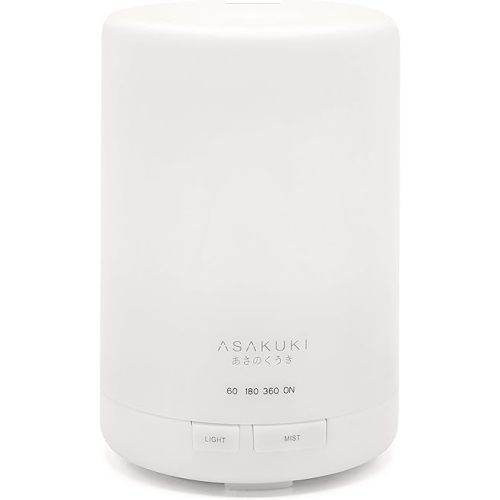 ASAKUKI Essential Oil Diffuser, 5-in-1 Quiet Humidifier, Home Fragrance Aroma Diffuser with 7 LED Color Changing Light and Auto-Off Switch (Pure White)