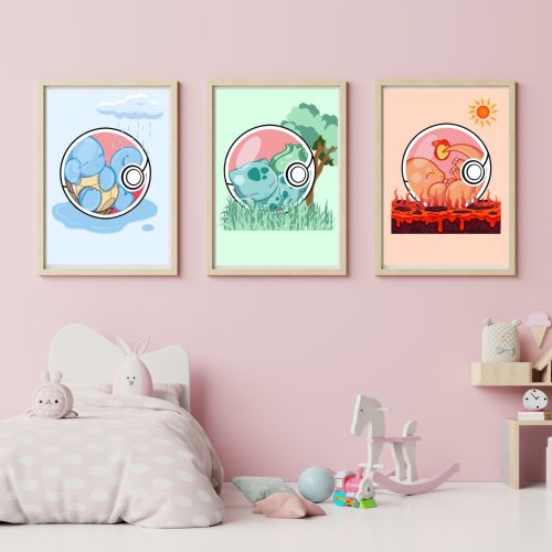 Pokemon Baby Nursery Wall Poster Bundle Printable, Pokemon Printable Wall Art, Pokemon Educational Decor Wall Art, Pokemon DIGITAL DOWNLOAD