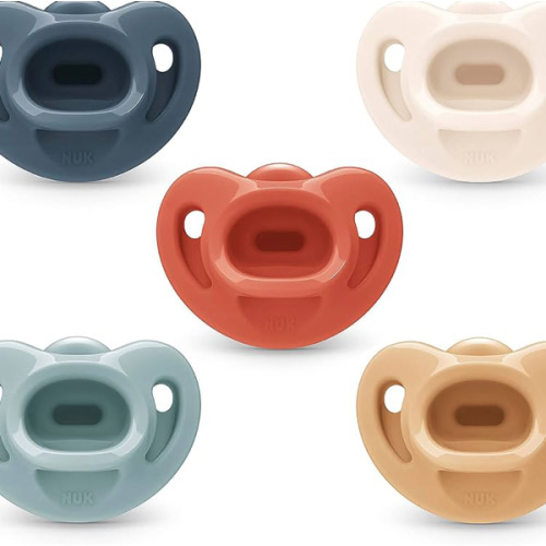 NUK Timeless Comfy Pacifier | 100% Silicone, One-Piece Design | BPA-Free, Gentle on Baby’s Skin | 5-Pack, for 0-6M