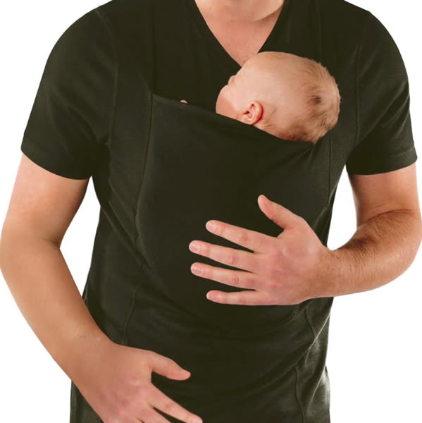 Mens Dad Shirts Baby Carrier Shirt Short Sleeve Skin to Skin New Dad Gifts T-Shirt with Pocket