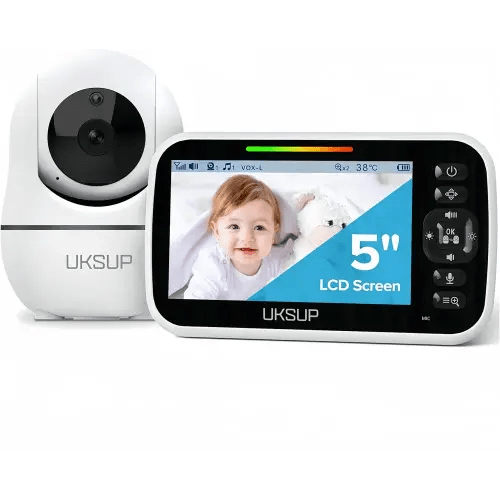 Baby Monitor with Camera and Audio- Video Baby Monitor with 960ft Long Range, Remote Pan-Tilt-Zoom, Night Vision, Temperature Sensor, 2-Way Talk, 8 Lullabies, 30-Hour Battery & No WiFi