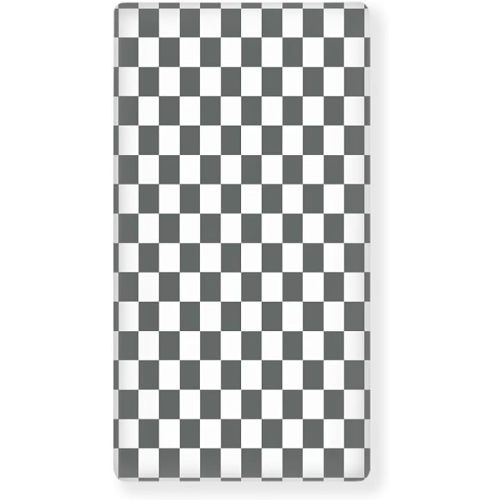 Checkered Fitted Crib Sheet Grey and White Plaid Geometric Gingham Standard Crib Mattress Fitted Sheet Checkerboard Grid Toddler Bed Mattress Sheets Crib Mattress Sheet 28"x52"